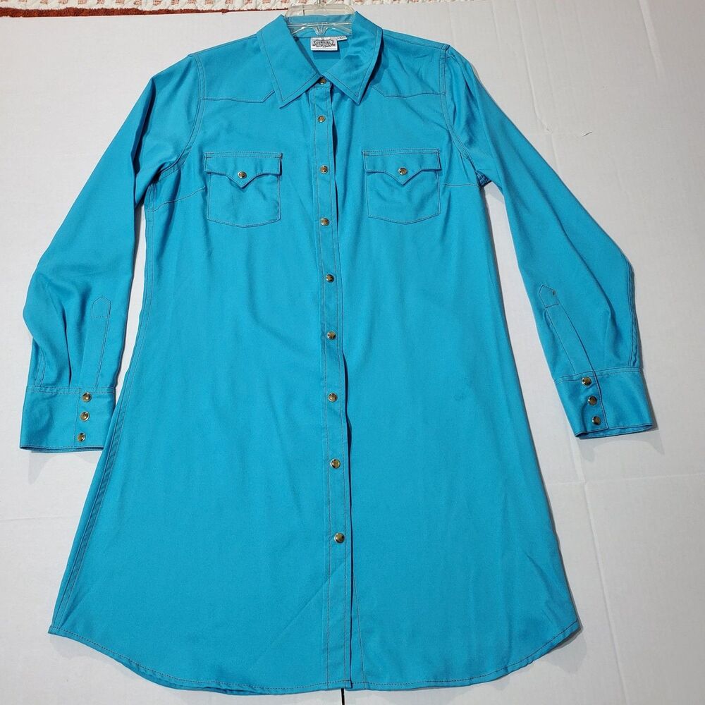 Cowgirl Justice Shirt Midi Dress Western Style‎ Size L